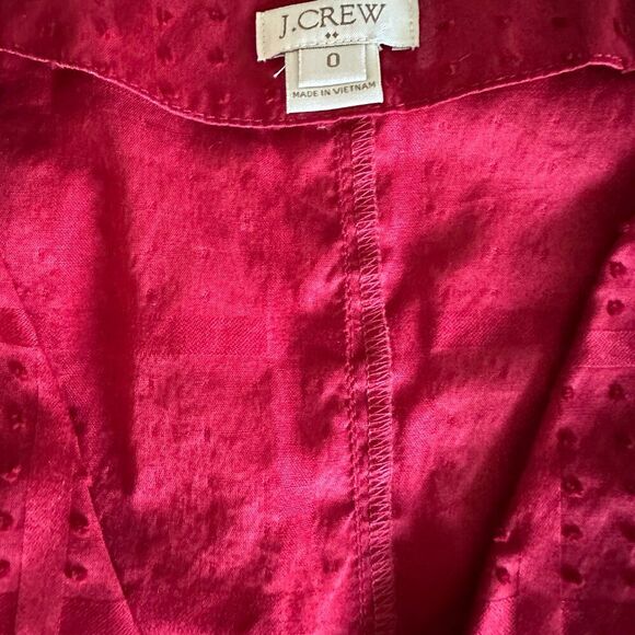 J.Crew Crimson Sleeveless textured swiss dot top Size 0 VGUC - Picture 5 of 6